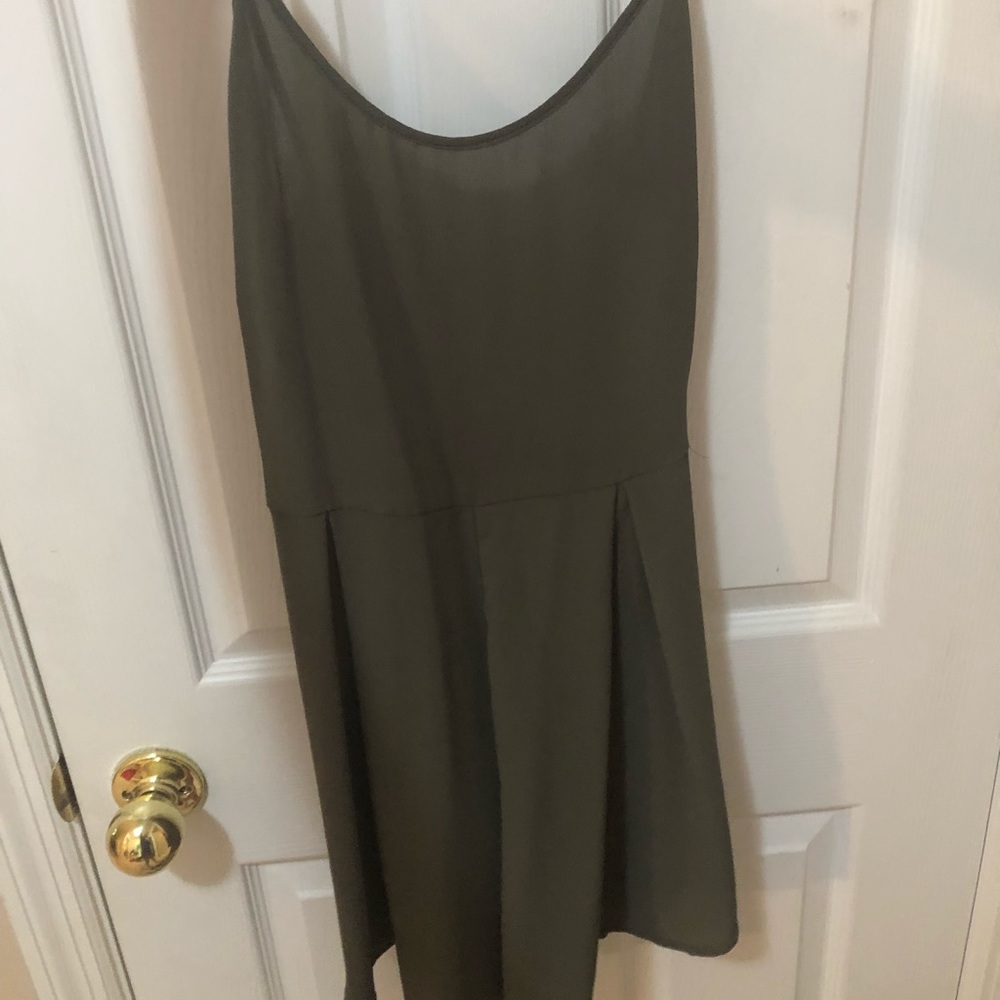 Army green tie back romper